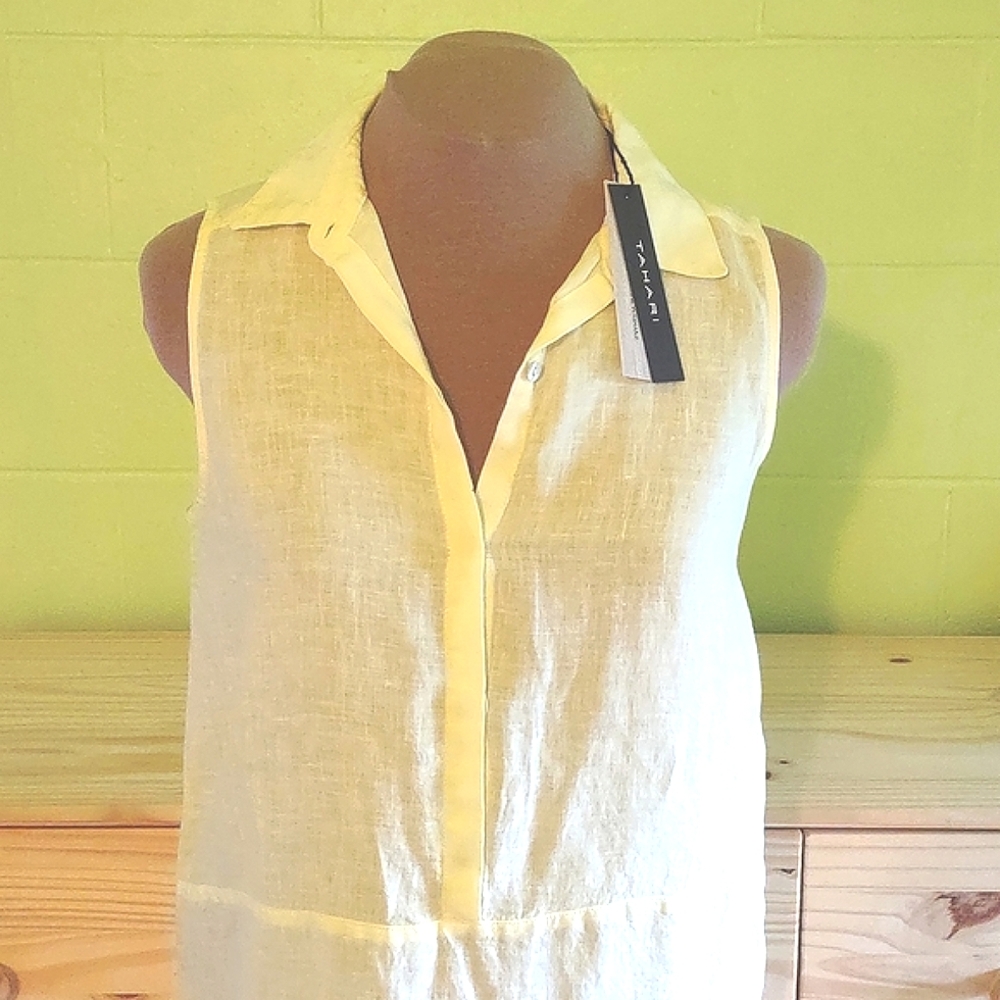 Tahari Linen Top